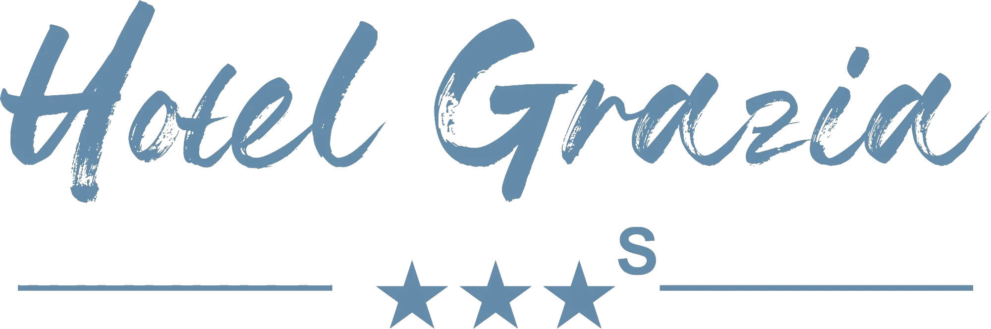 "Logo dell'Hotel Grazia con tre stelle e la lettera 'S'."